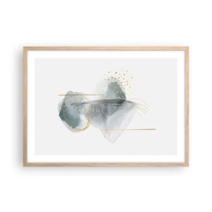 Poster in cornice rovere chiaro - Sui legami del grigio e dell'oro - 70x50 cm