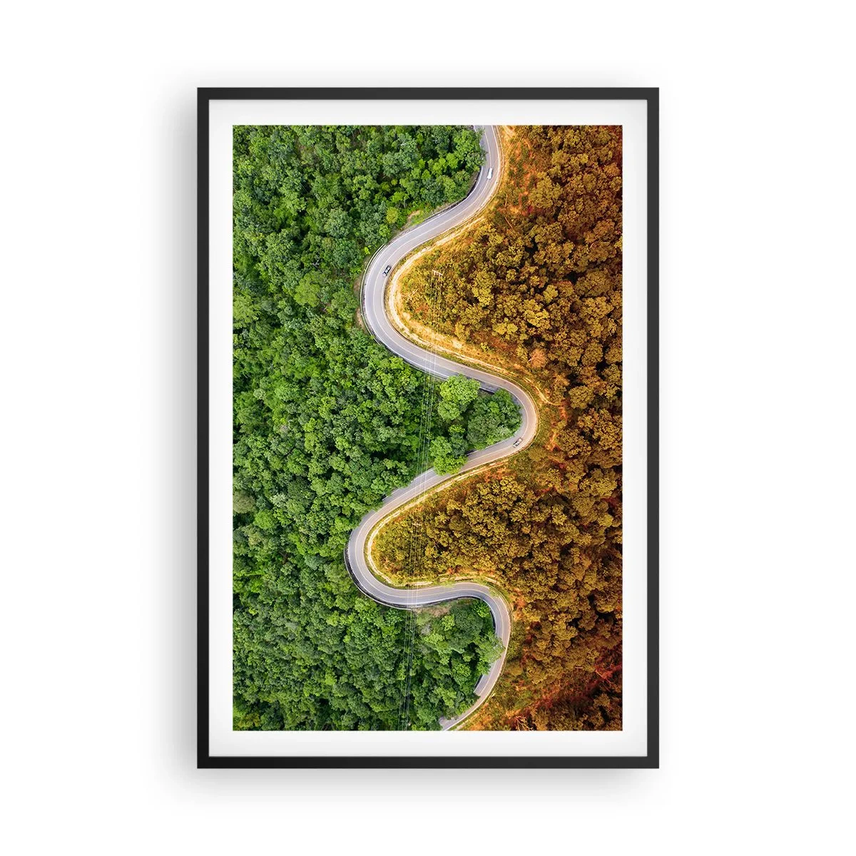 Poster in cornice nera - Confine e separazione - 61x91 cm