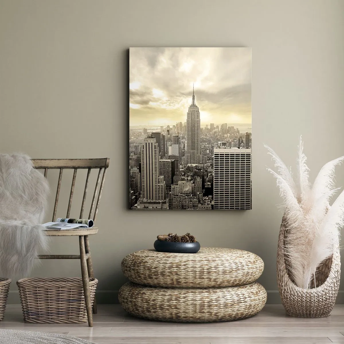 Quadro su tela - Stampe su Tela - New York in grigio - 45x80 cm