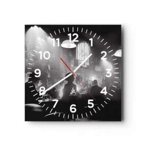 Orologio da parete - Orologio in Vetro - Nell'atmosfera jazz - 30x30 cm
