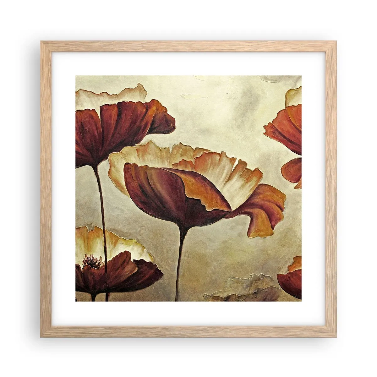 Poster in cornice rovere chiaro - Nei prati e nei campi - 40x40 cm