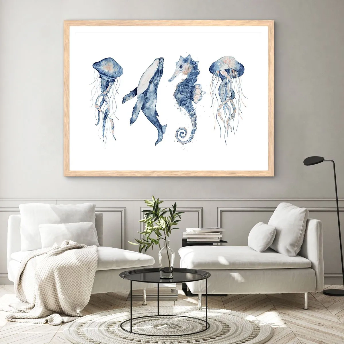 Poster in cornice rovere chiaro - Meraviglie del mare - 50x40 cm