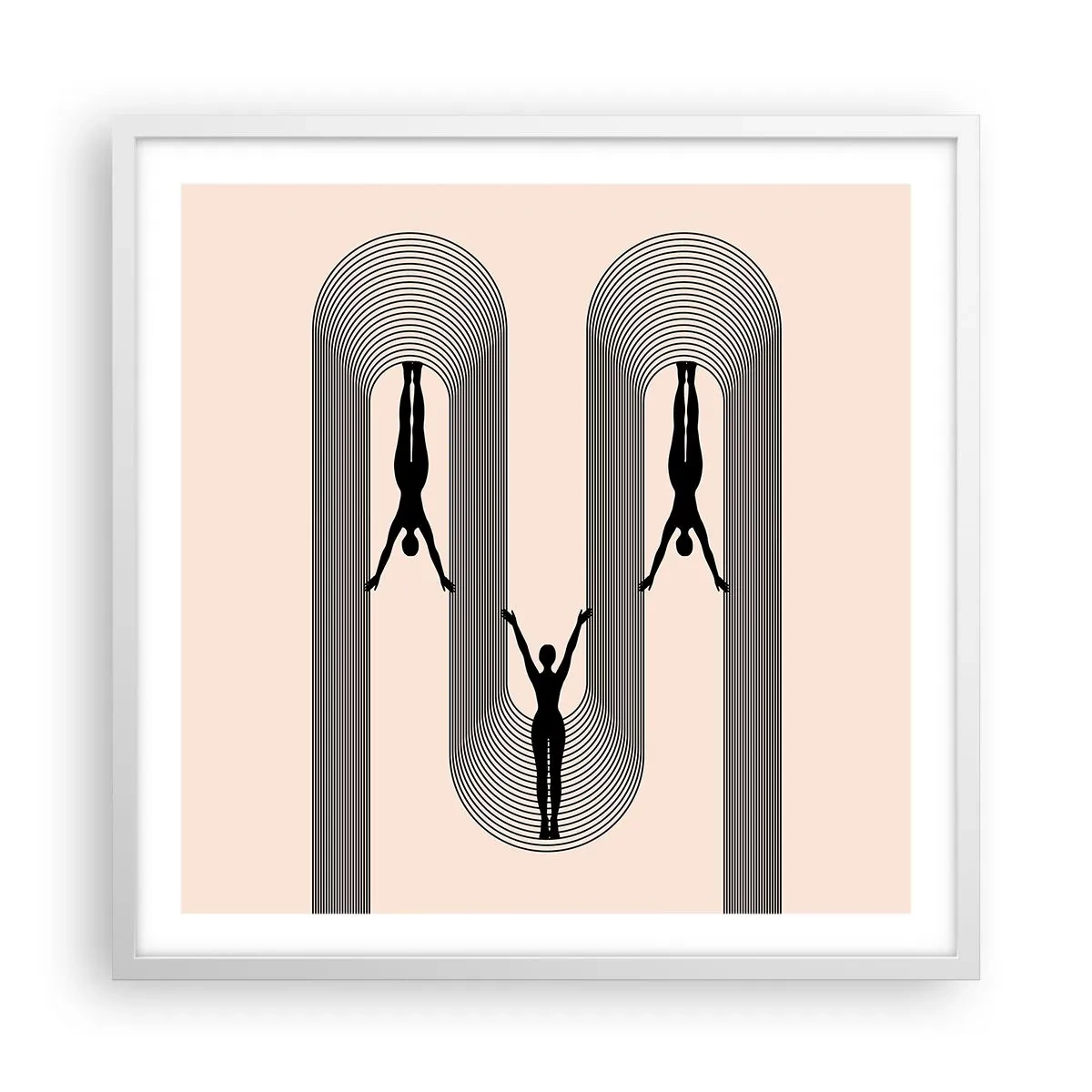 Poster in cornice bianca - Sottosopra - 60x60 cm