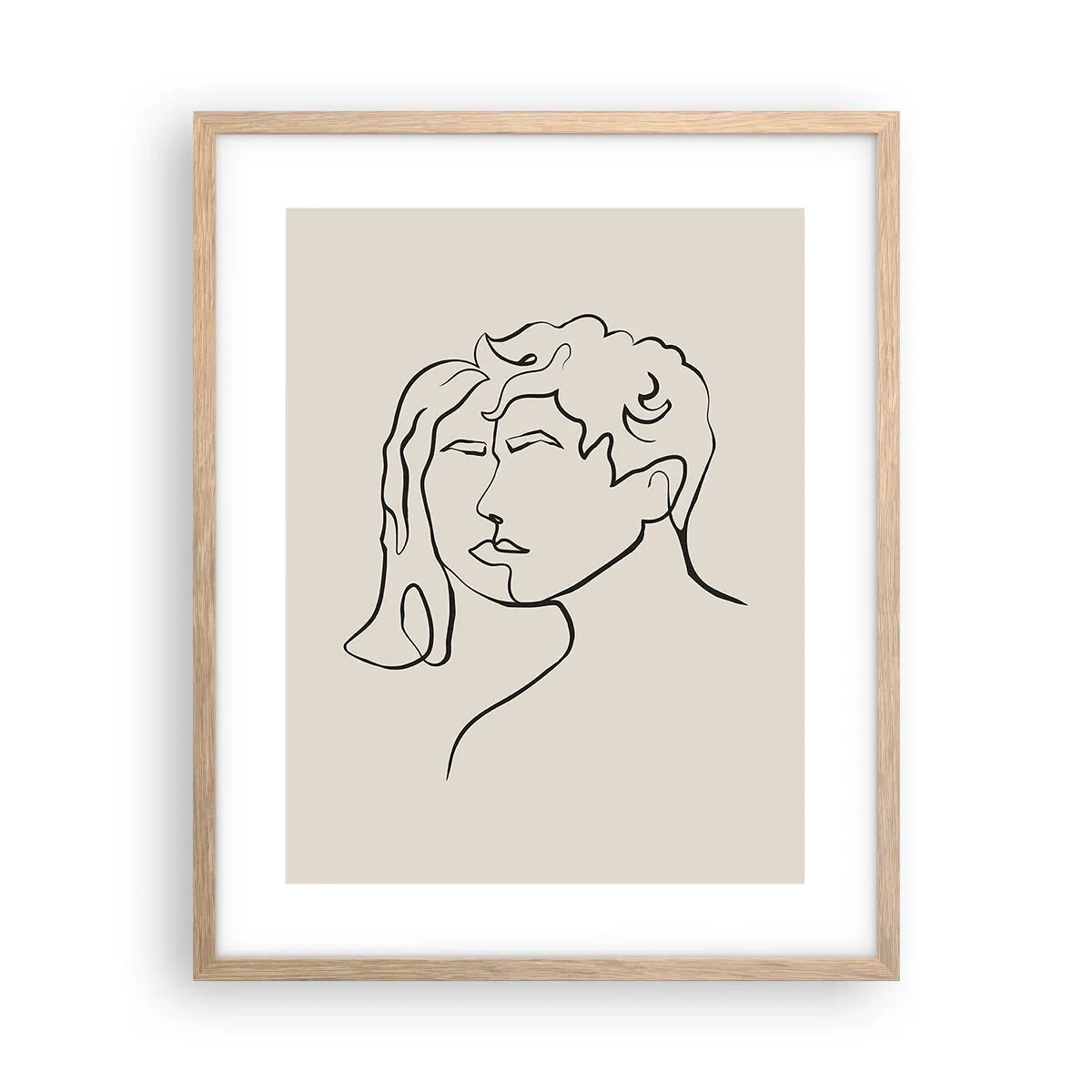 Poster in cornice rovere chiaro - E divennero una cosa sola - 40x50 cm