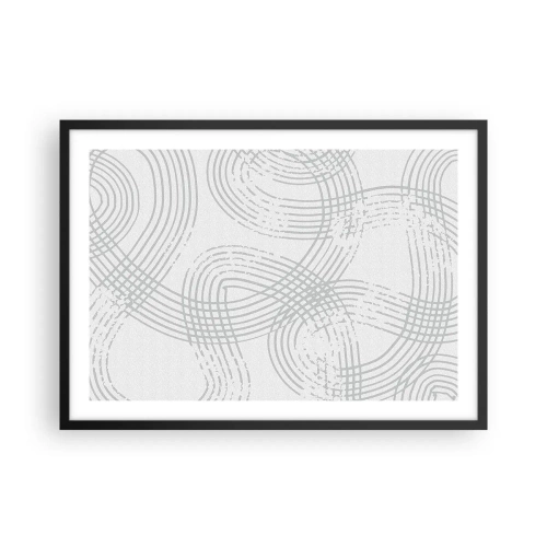 Poster in cornice nera - Un motivo sottile con linee intrecciate in tonalità chiare - 70x50cm - Non vi è una via diritta - Decorazione murale moderna per soggiorno e camera da letto ARTTOR
