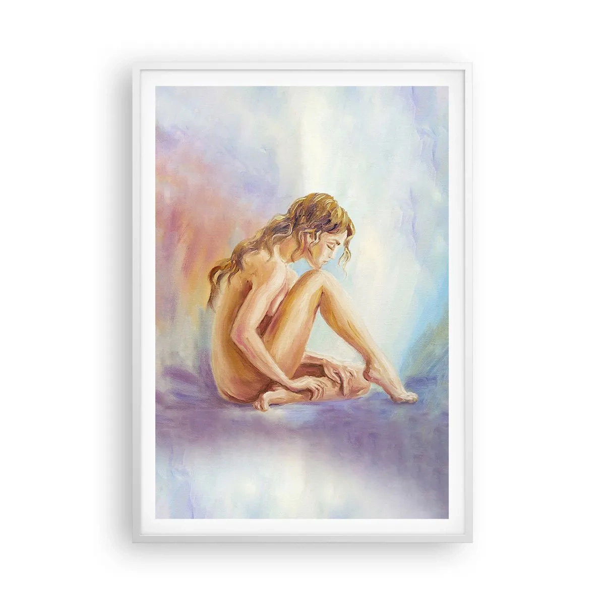 Poster in cornice bianca - Nudo di giovane - 70x100 cm