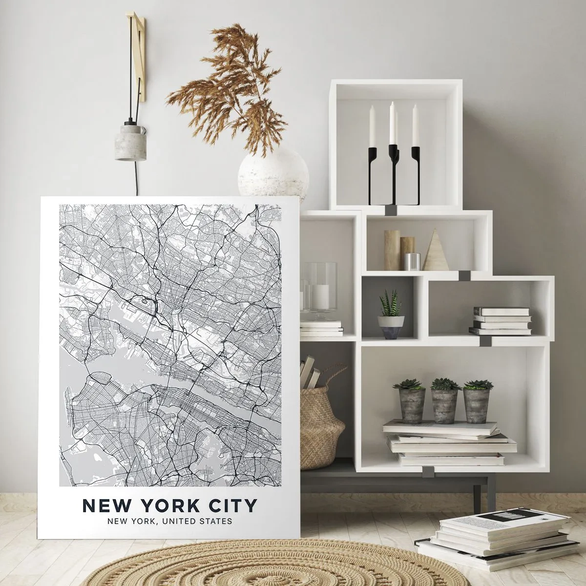 Quadro su vetro - Una mappa delle strade e dei quartieri delle grandi città in forma monocromatica - 50x70cm - Anatomia della metropoli - Decorazione murale moderna per soggiorno e camera da letto ARTTOR