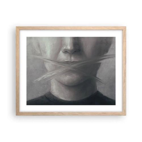 Poster in cornice rovere chiaro - Neanche una parola - 50x40 cm