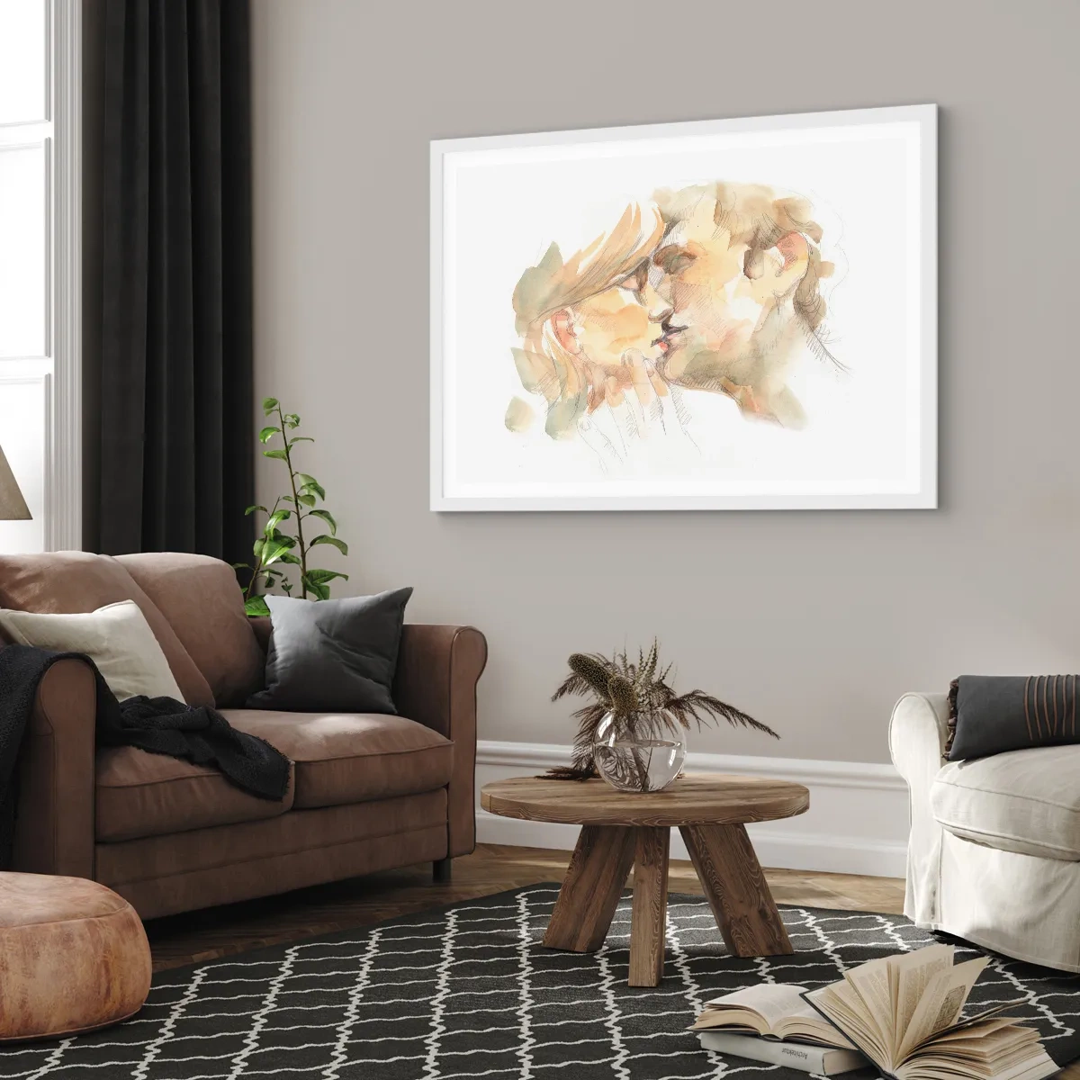 Poster in cornice bianca - Sarà l'anima gemella? - 40x30 cm
