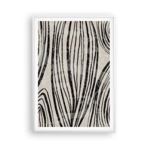 Poster in cornice bianca - Una palude di linee - 70x100 cm