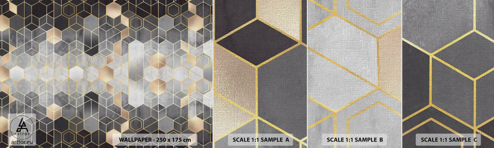 Campione di Fotomurale Premium Canvas - Composizione di diamante - Astrazione, Pezzo, Grafica - 100x30 cm