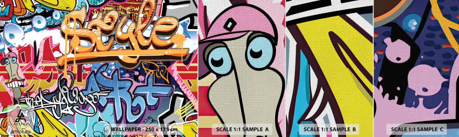 Campione di Fotomurale Premium Canvas - Murali, murali, murali… - Graffiti, Pezzo, Modello moderno - 100x30 cm