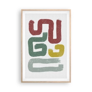 Poster in cornice rovere chiaro - In una lingua sconosciuta - 61x91 cm