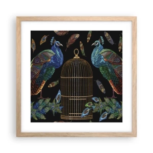 Poster in cornice rovere chiaro - Con gli abiti reali - 40x40 cm