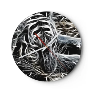 Orologio da parete - Orologio in Vetro - Studio di leggerezza felina - 40x40 cm