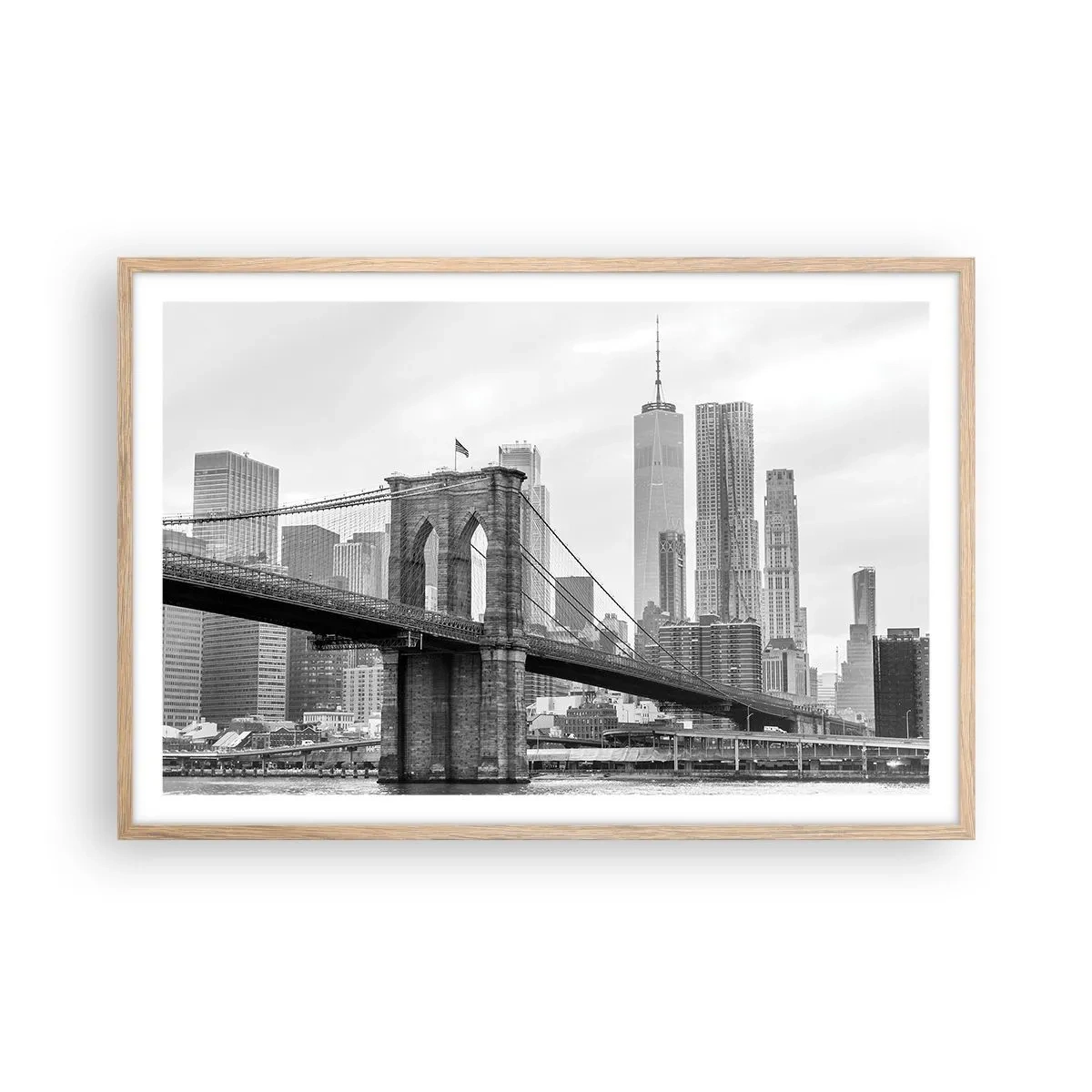 Poster in cornice rovere chiaro - Atmosfera di New York - 91x61 cm