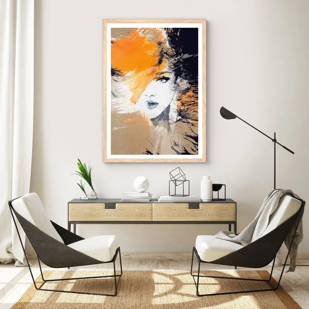 Poster in cornice rovere chiaro - E la luce fu - 50x70 cm