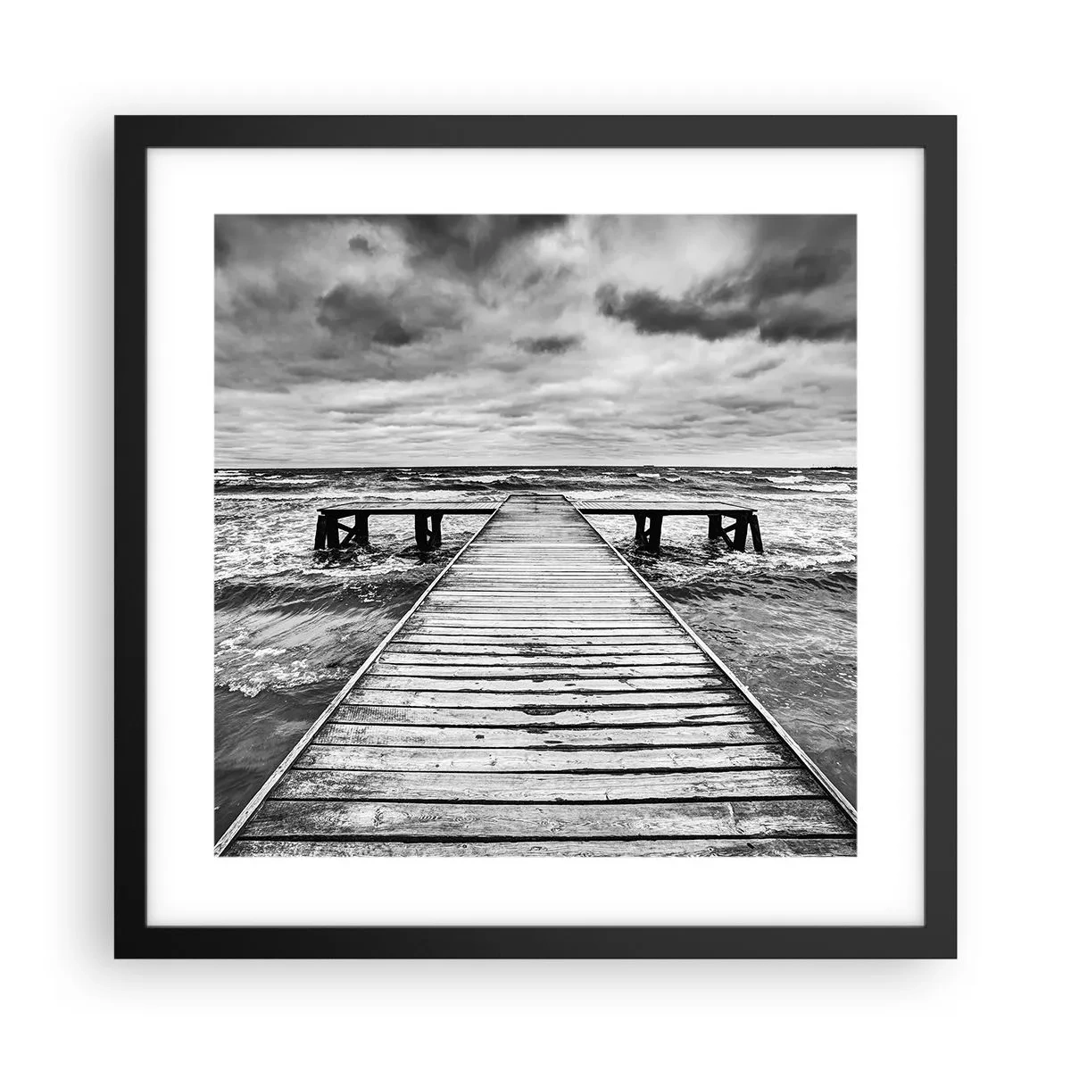 Poster in cornice nera - Aspetto che il vento le scacci via... - 40x40 cm