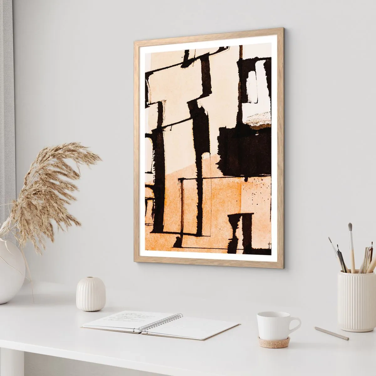 Poster in cornice rovere chiaro - Comunque in ordine - 40x50 cm