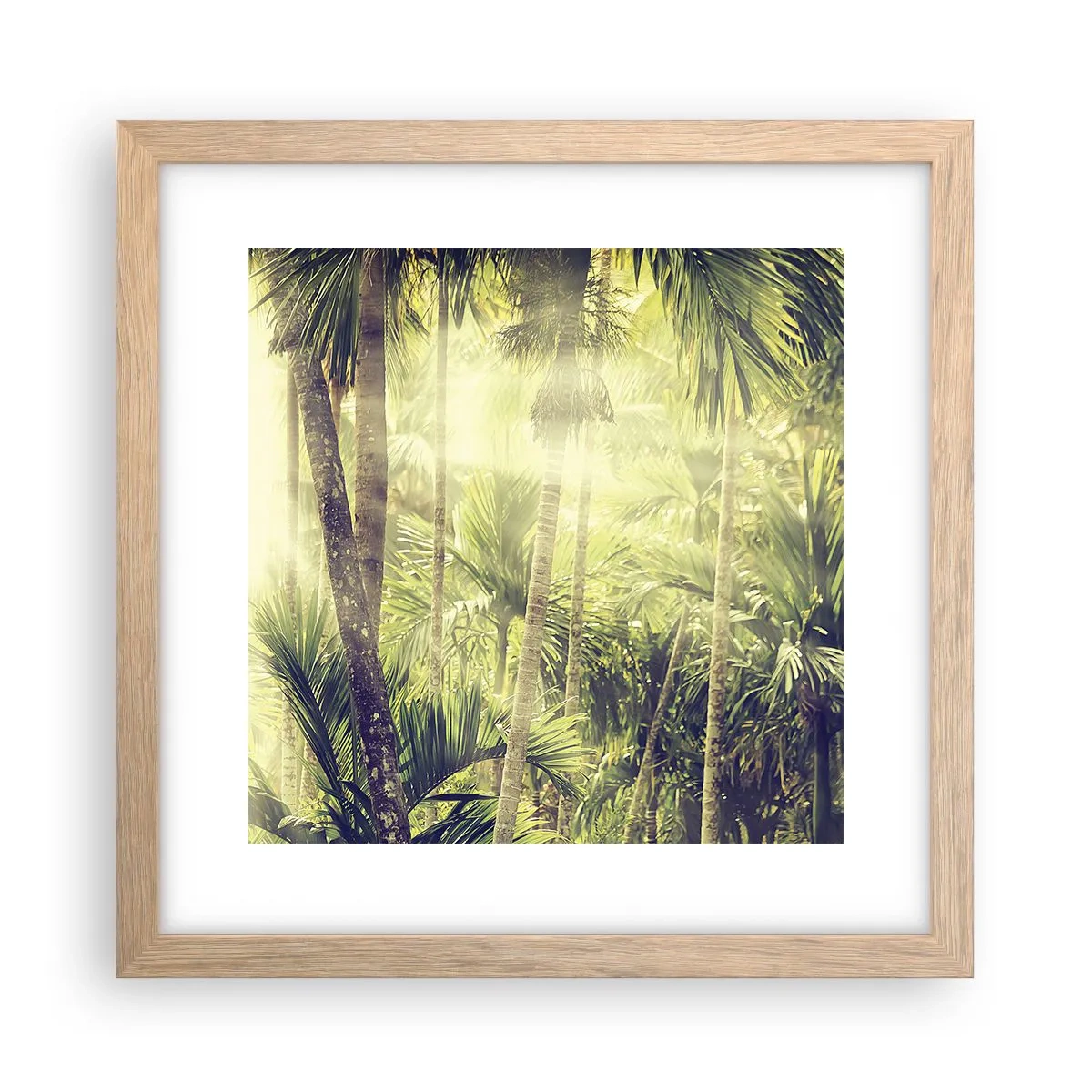 Poster in cornice rovere chiaro - Nell'afa verde - 30x30 cm