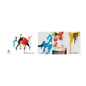 Campione di Fotomurale Premium Sand - Ognuno può ballare - Astrazione, Elefante, Farfalla - 100x30 cm