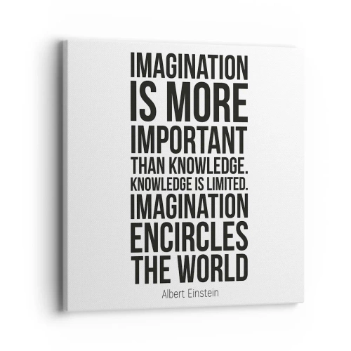 Quadro su tela - Stampe su Tela - Einstein sul potere dell'immaginazione - 40x40 cm