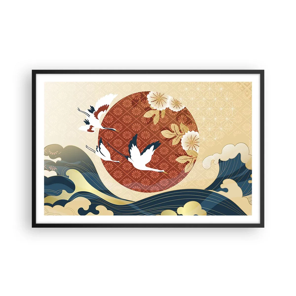 Poster in cornice nera - Favola giapponese - 91x61 cm