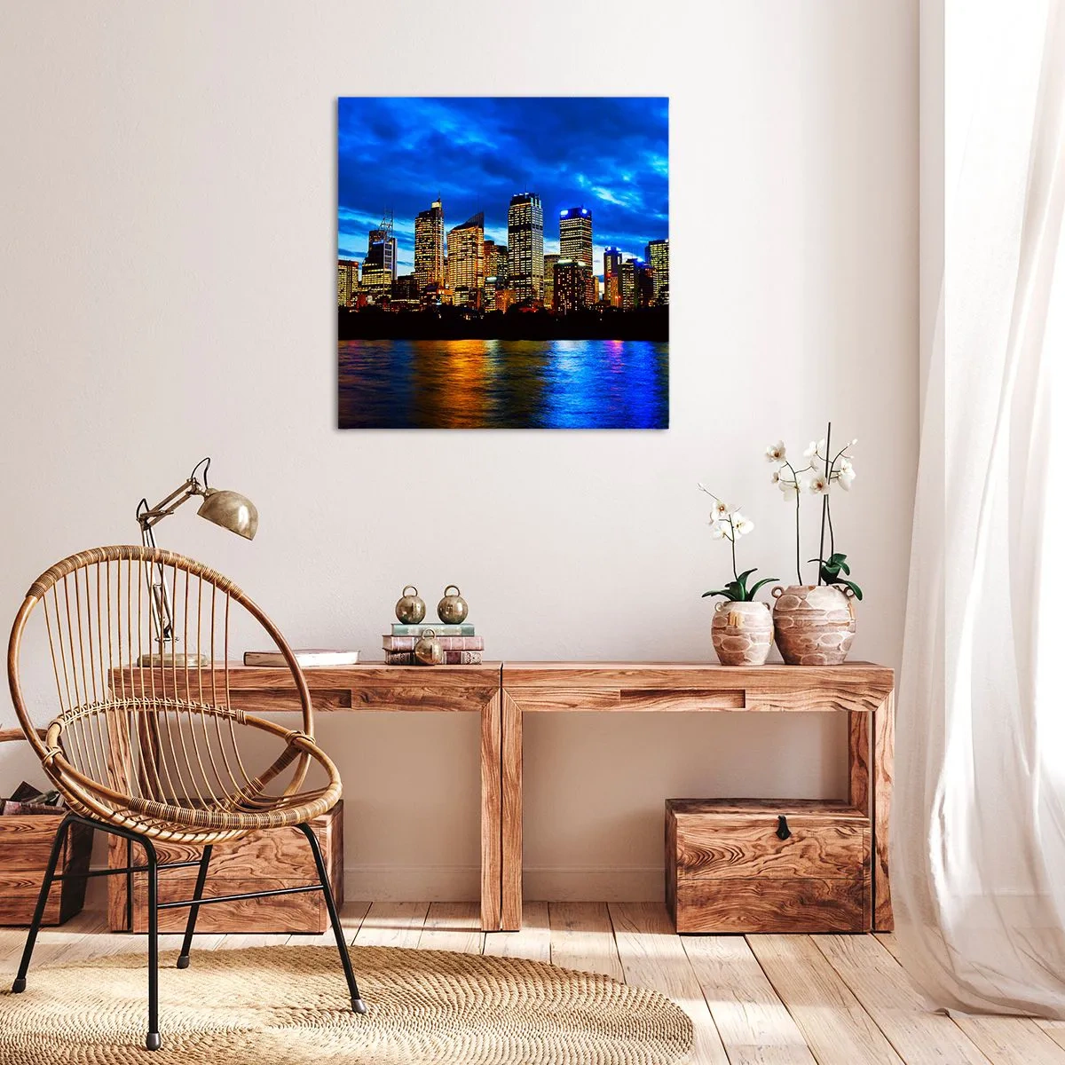 Quadro su tela - Stampe su Tela - Notte di luci e colori - 70x70 cm