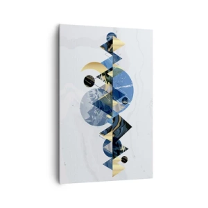 Quadro su tela - Stampe su Tela - Motivi geometrici astratti con motivi montani - 80x120cm - Paesaggio geometrico - Decorazione murale moderna per soggiorno e camera da letto ARTTOR