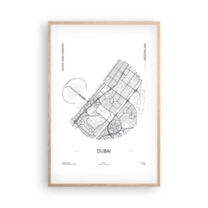 Poster in cornice rovere chiaro - Anatomia di Dubai - 61x91 cm