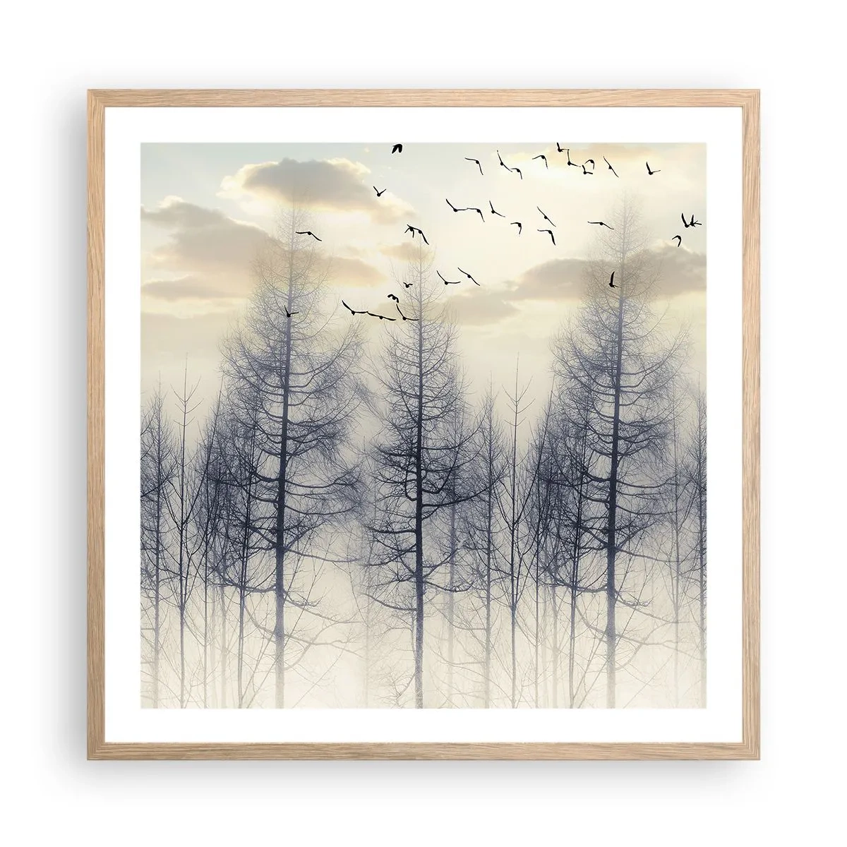 Poster in cornice rovere chiaro - Lo spirito della foresta - 60x60 cm