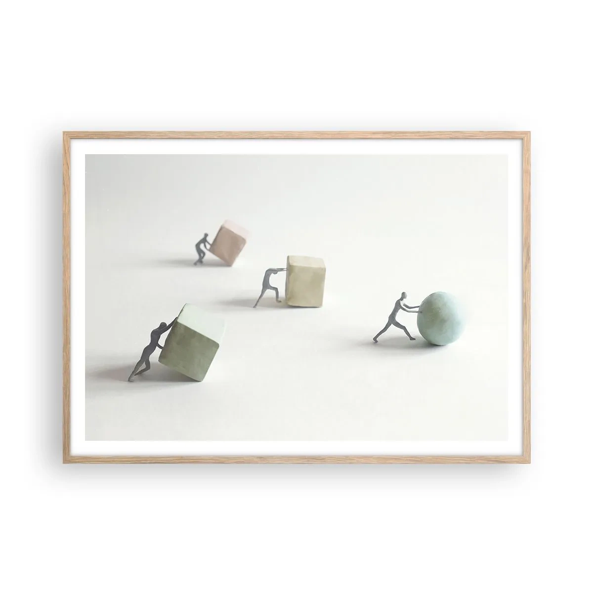 Poster in cornice rovere chiaro - È la vita - 100x70 cm