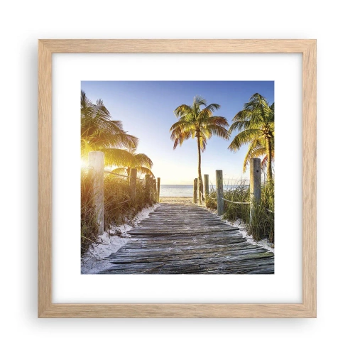 Poster in cornice rovere chiaro - Dritto in paradiso - 30x30 cm