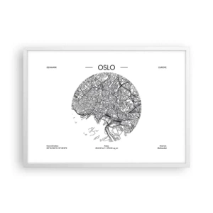 Poster in cornice bianca - Anatomia di Oslo - 70x50 cm