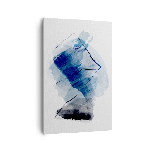 Quadro su tela - Stampe su Tela - Forme astratte nei toni del blu con linee delicate - 80x120cm - Monte di ghiaccio - Decorazione murale moderna per soggiorno e camera da letto ARTTOR