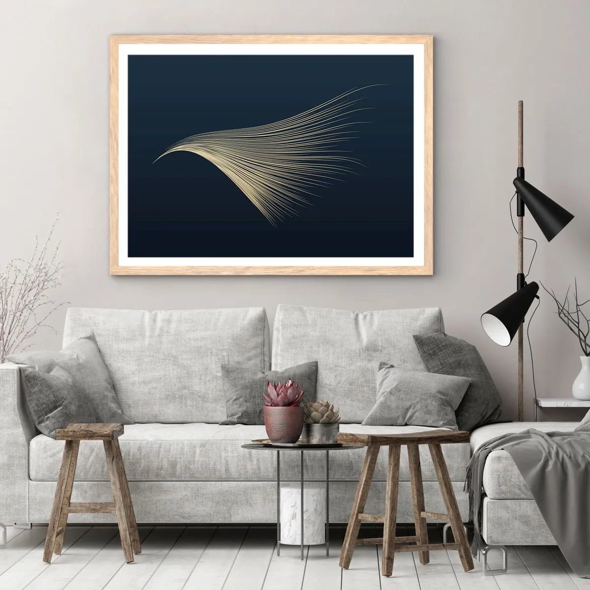Poster in cornice rovere chiaro - Come un capello d'angelo - 91x61 cm