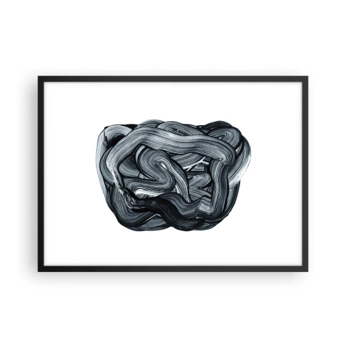 Poster in cornice nera - Composizione astratta in tonalità di grigio - 70x50cm - Non è così semplice - Decorazione murale moderna per soggiorno e camera da letto ARTTOR