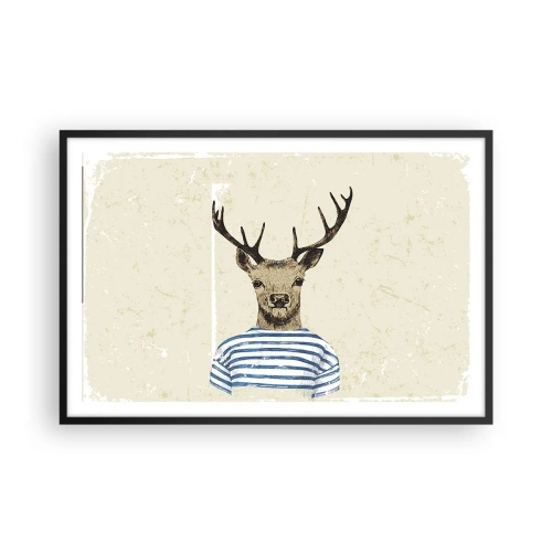 Poster in cornice nera - Mi piacciono le camicie a righe! - 91x61 cm