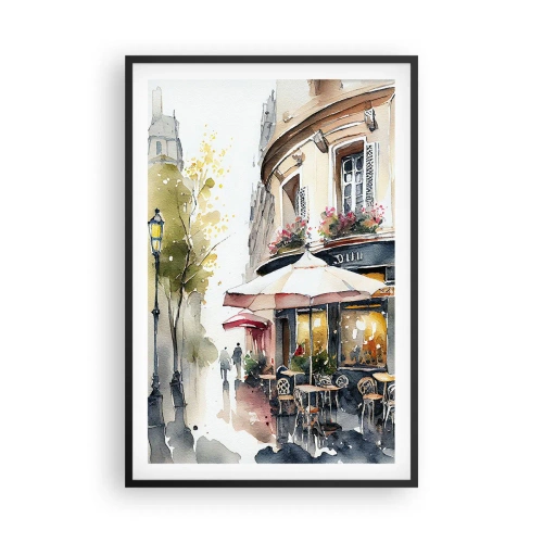 Poster in cornice nera - Mattina a Parigi - 61x91 cm