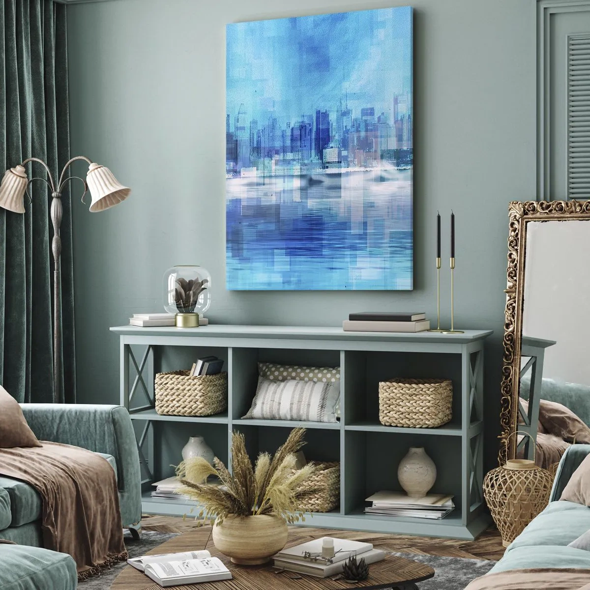 Quadro su tela - Stampe su Tela - Immersi nel blu - 45x80 cm