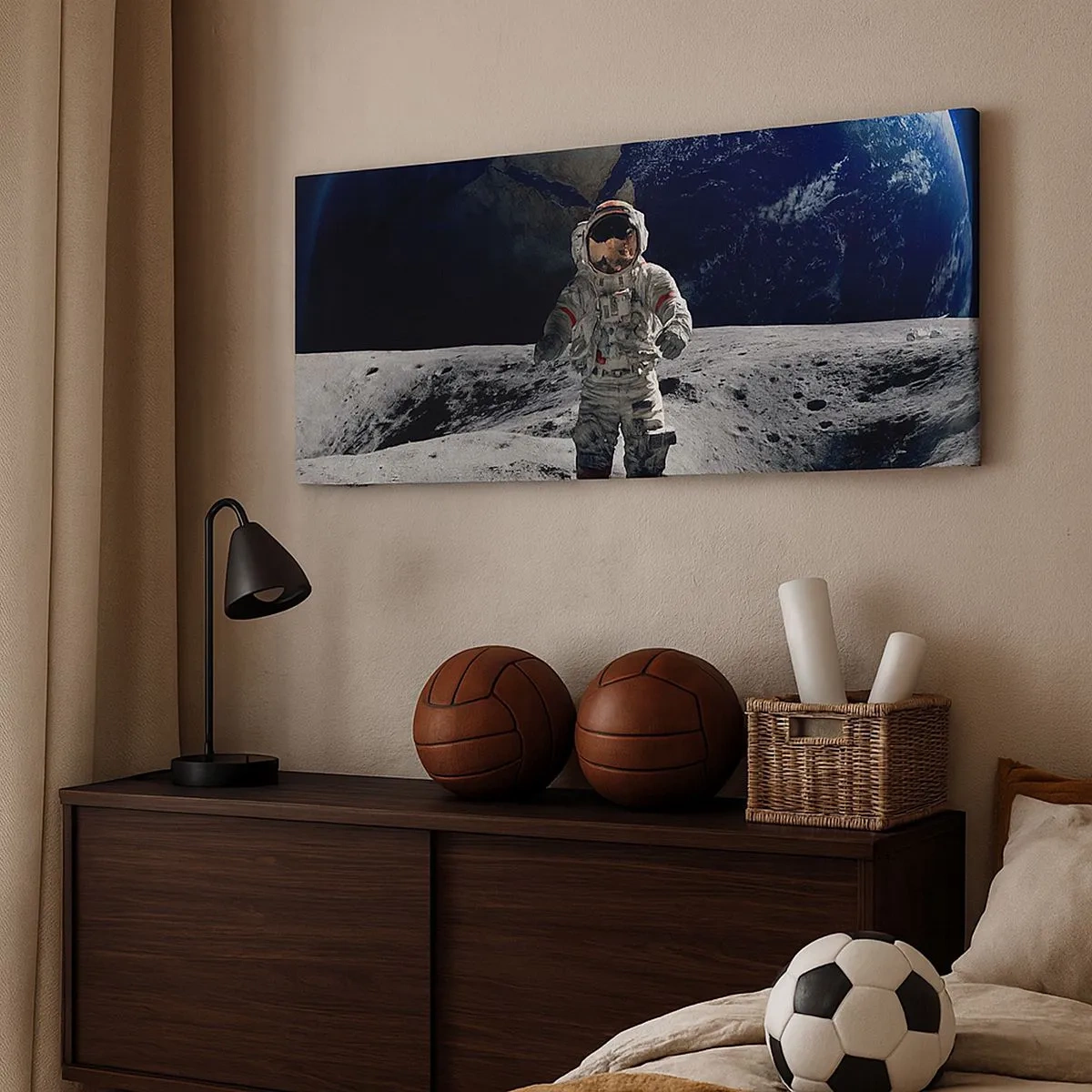 Quadro su tela - Stampe su Tela - Saluti dalla luna - 100x40 cm