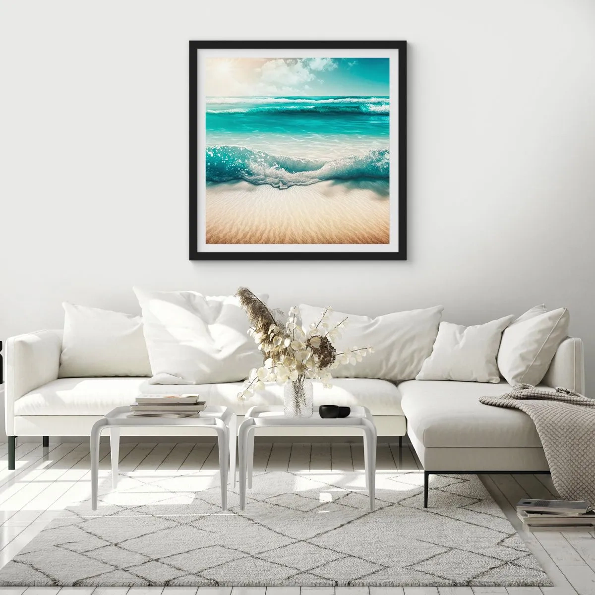 Poster in cornice nera - La calma dell'oceano - 60x60 cm