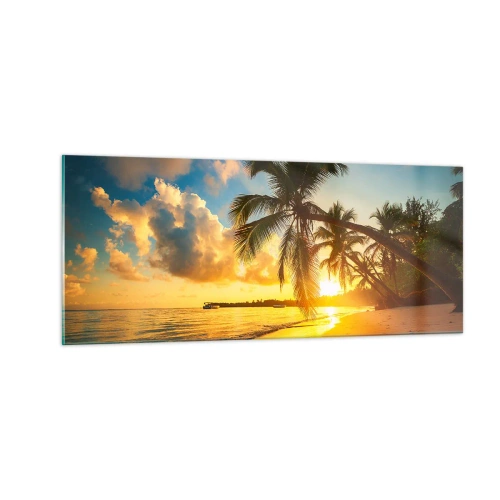 Quadro su vetro - Sogno dei Caraibi - 100x40 cm