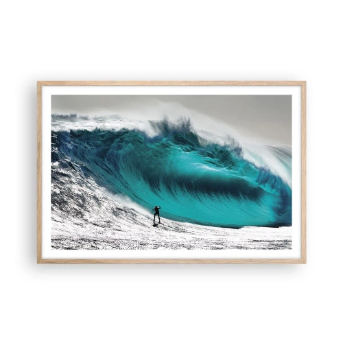 Poster in cornice rovere chiaro - Sfida accettata - 91x61 cm