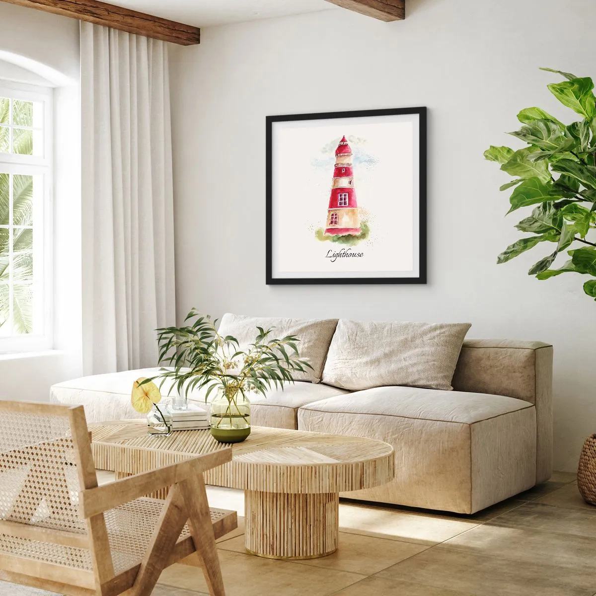 Poster in cornice nera - Attorno è sempre bel tempo - 40x40 cm