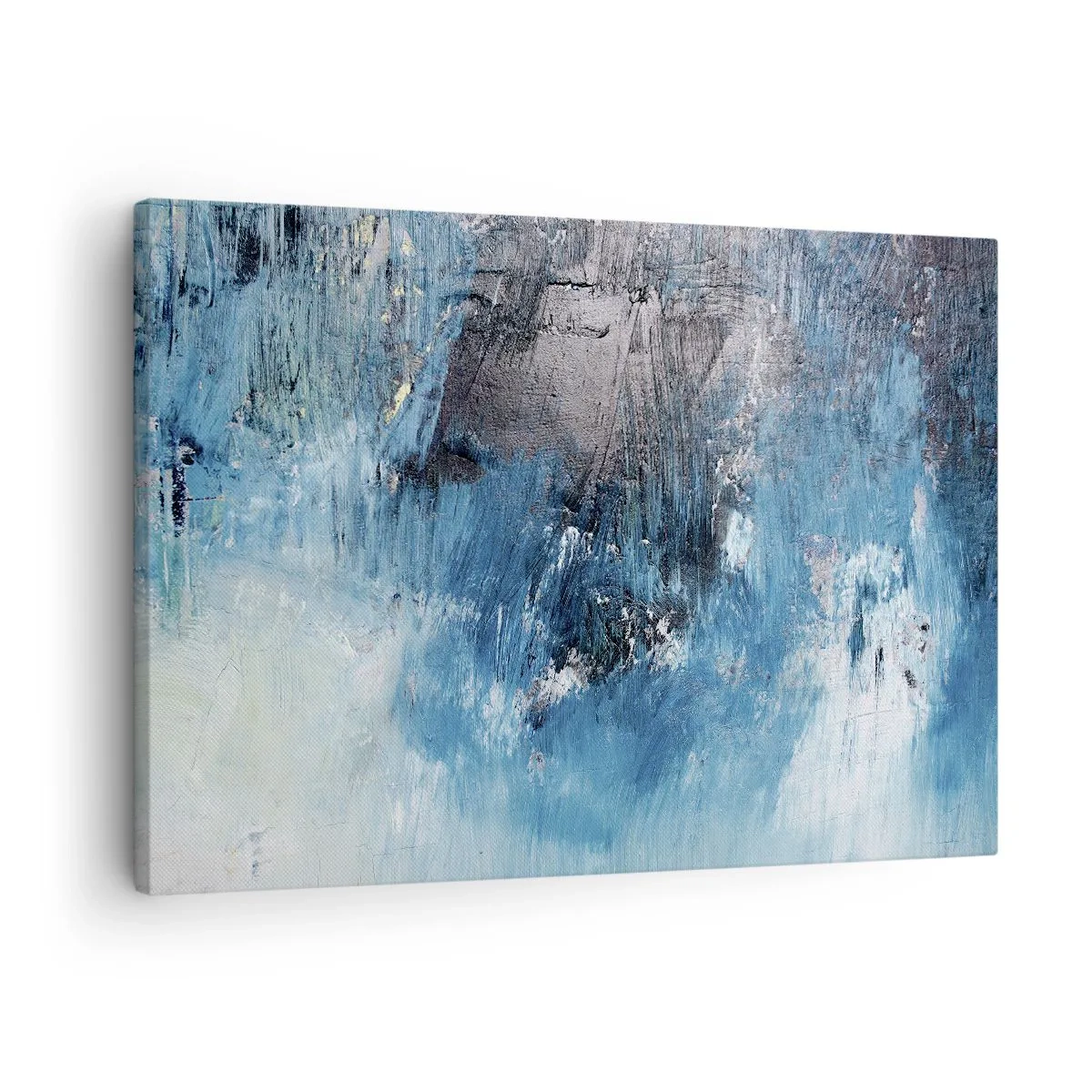 Quadro su tela - Stampe su Tela - Pennellate astratte in tonalità di blu - 70x50cm - Rapsodia blu - Decorazione murale moderna per soggiorno e camera da letto ARTTOR