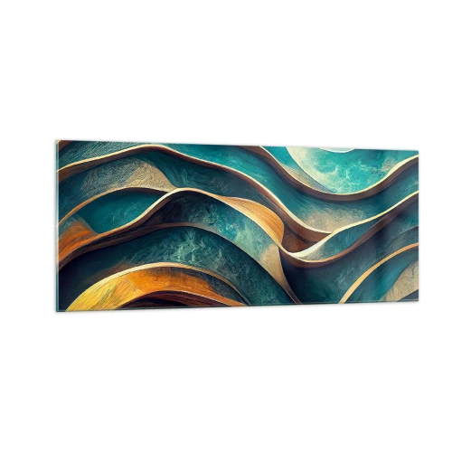 Quadro su vetro - I meandri del blu - 100x40 cm