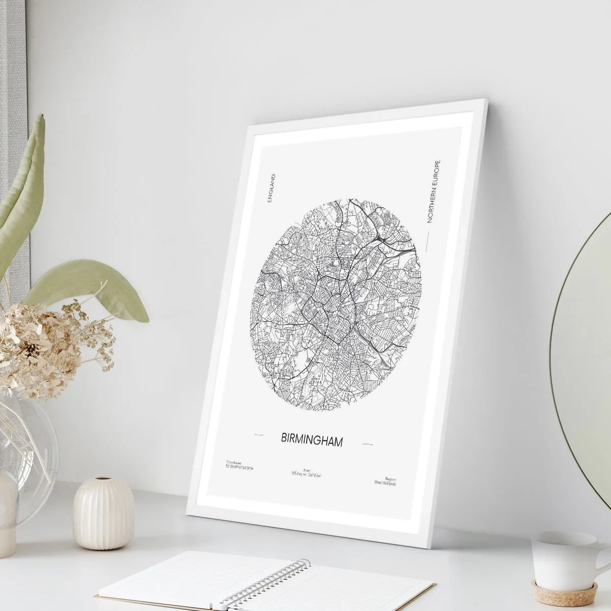 Poster in cornice bianca - Anatomia di Birmingham - 40x50 cm