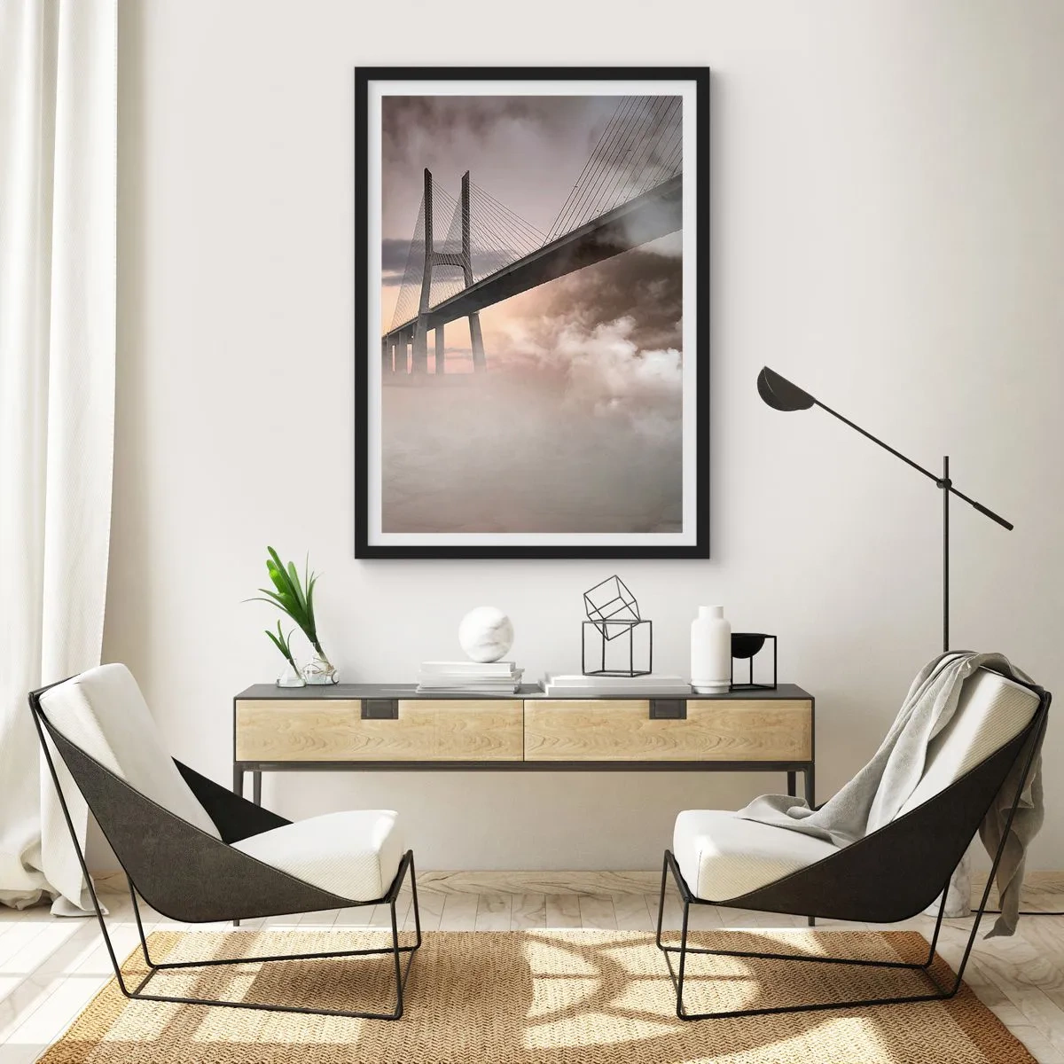 Poster in cornice nera - Sul fiume che non c'è - 40x50 cm