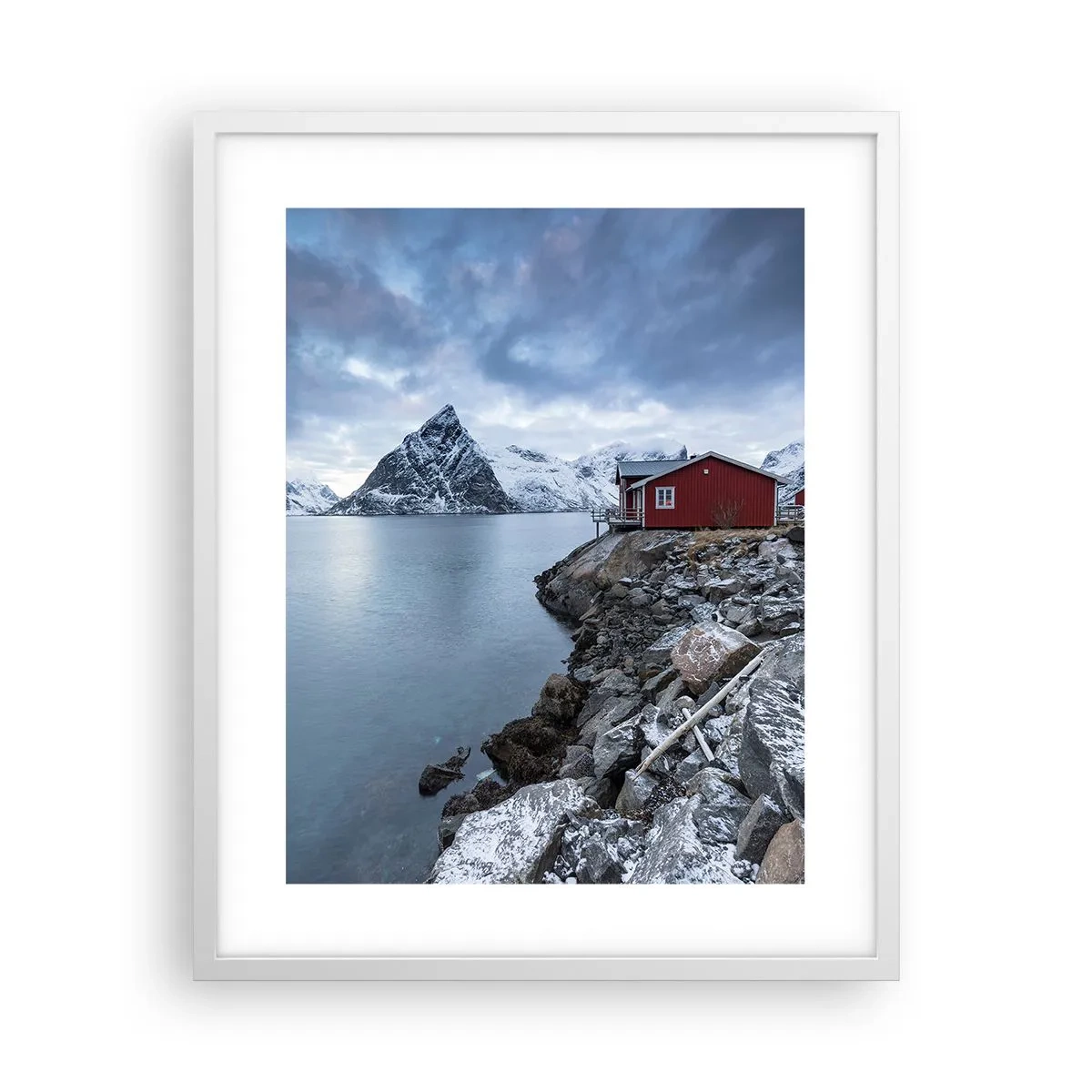 Poster in cornice bianca - Rifugio scandinavo - 40x50 cm